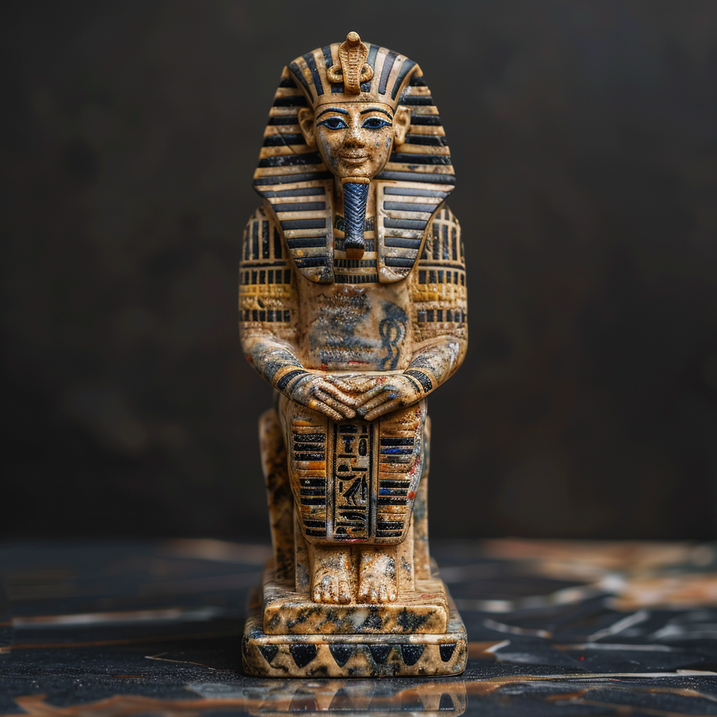 Egyptian statue Renaissance style black background