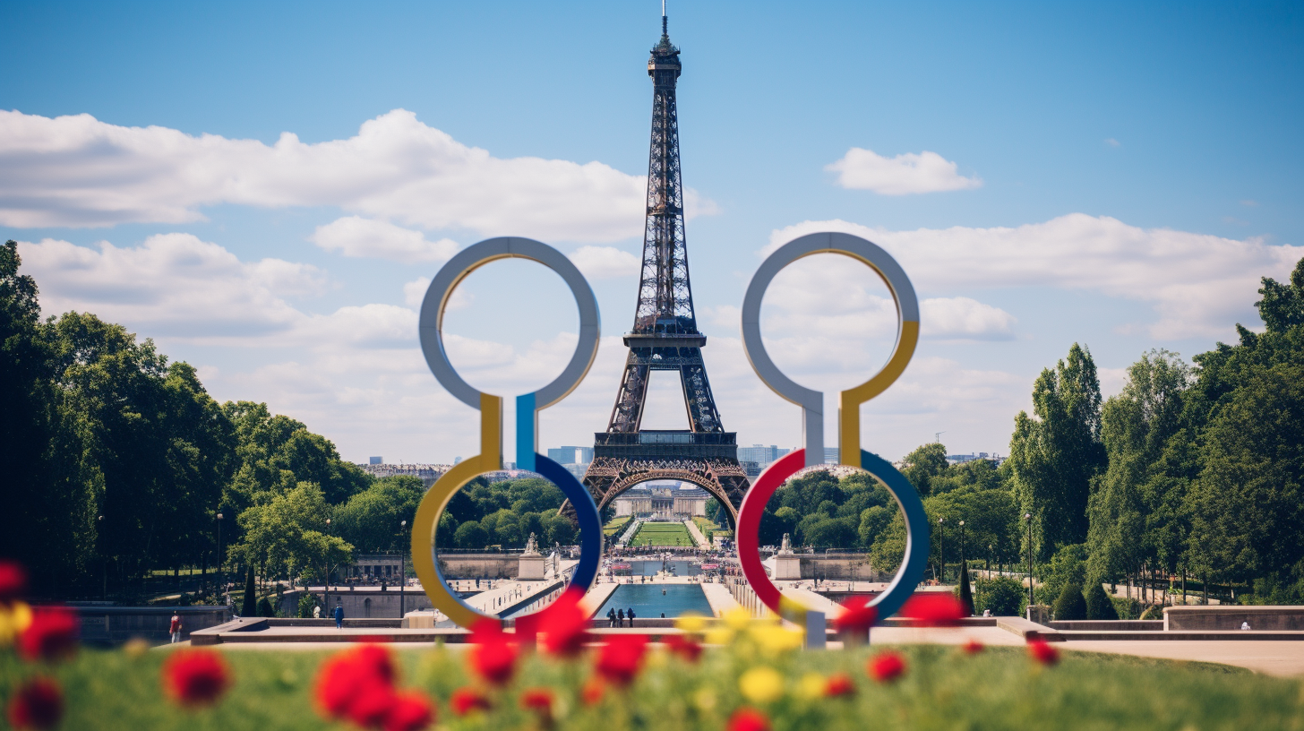 Eifeltower with Olympic Games in Paris