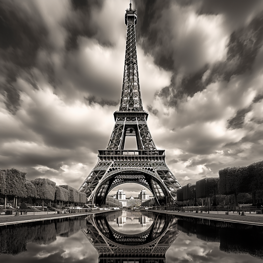 Ansel Adams photograph of the Eiffel Tower