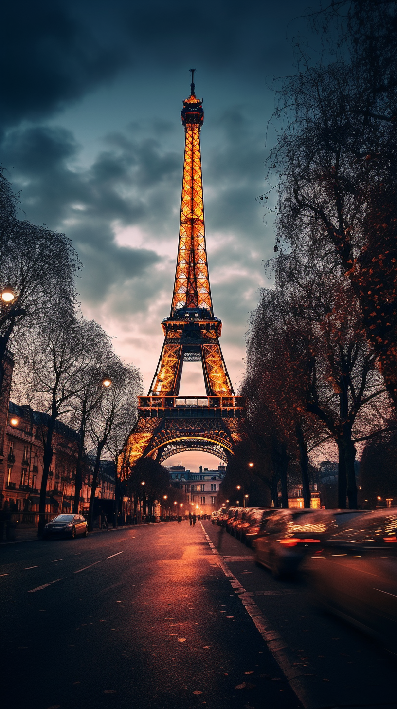 Beautiful Eiffel Tower in France