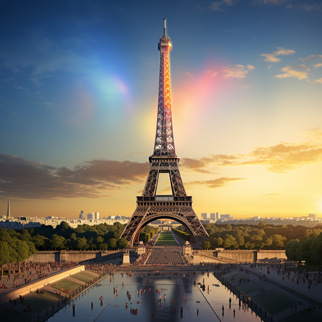 The majestic Eiffel Tower at the 2024 Olympics