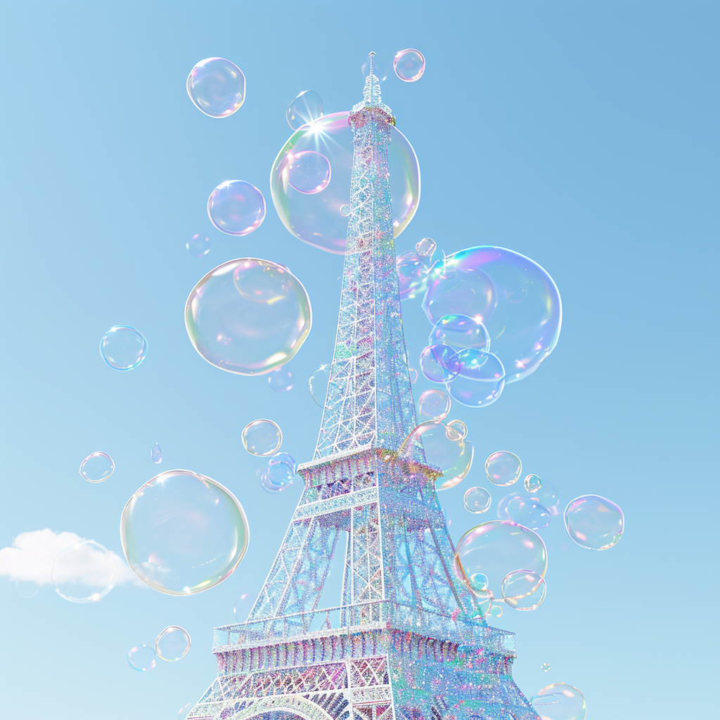 Eiffel Tower Soap Bubbles