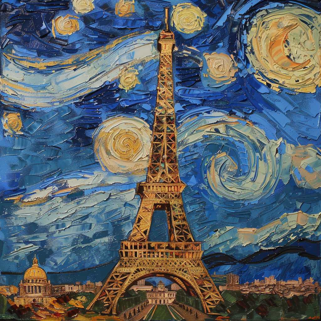 Eiffel Tower Van Gogh Style