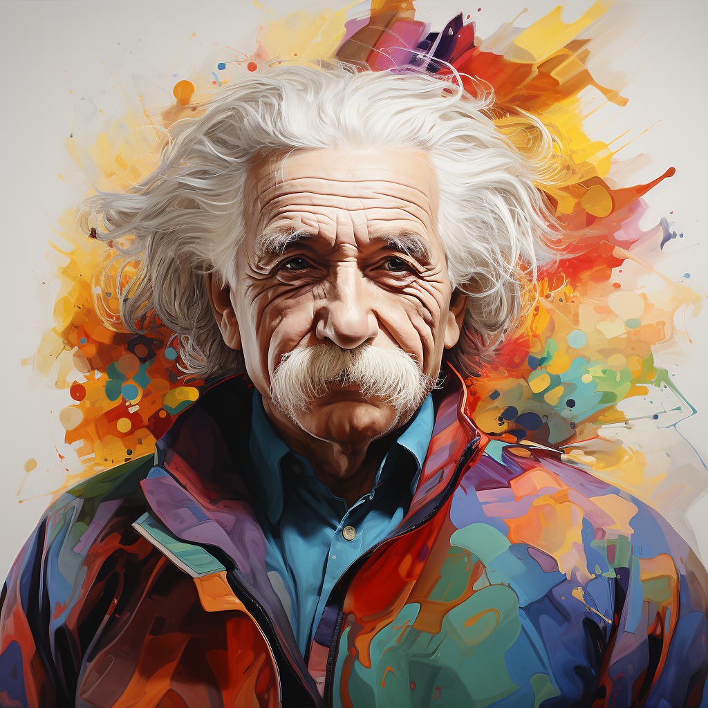 Colorful Einstein face art