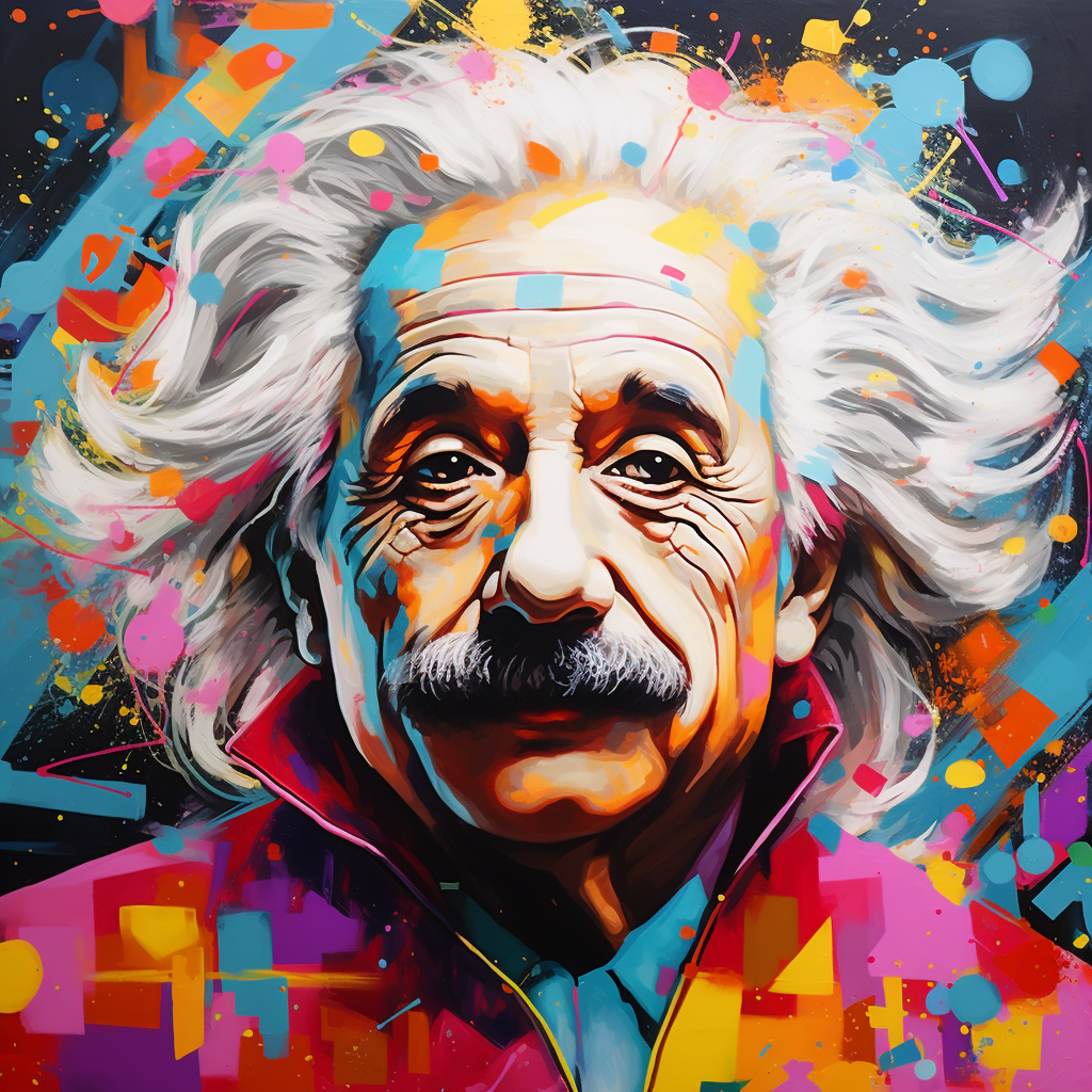 Colorful Einstein pop art painting