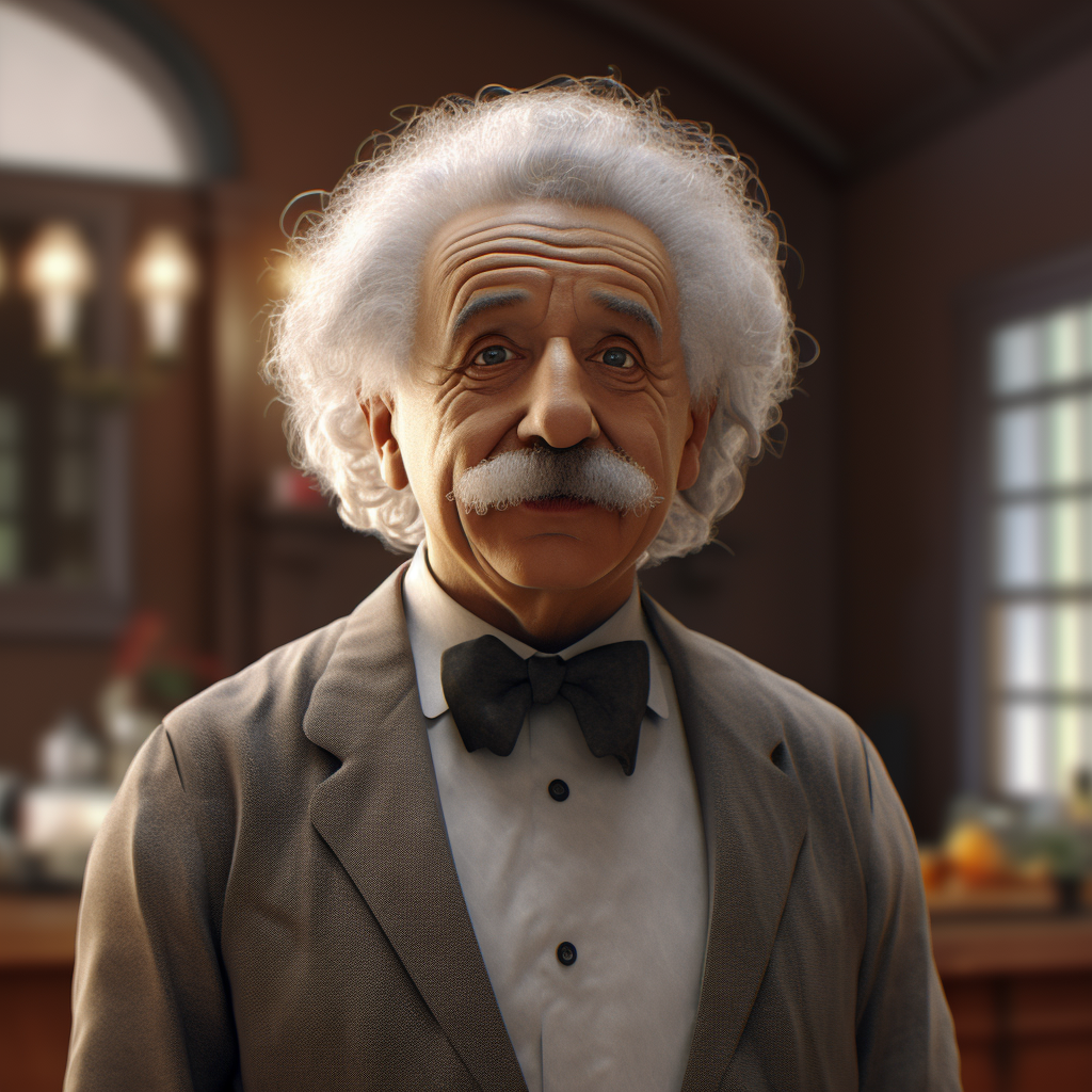 Real-life AI avatar Einstein giving speech