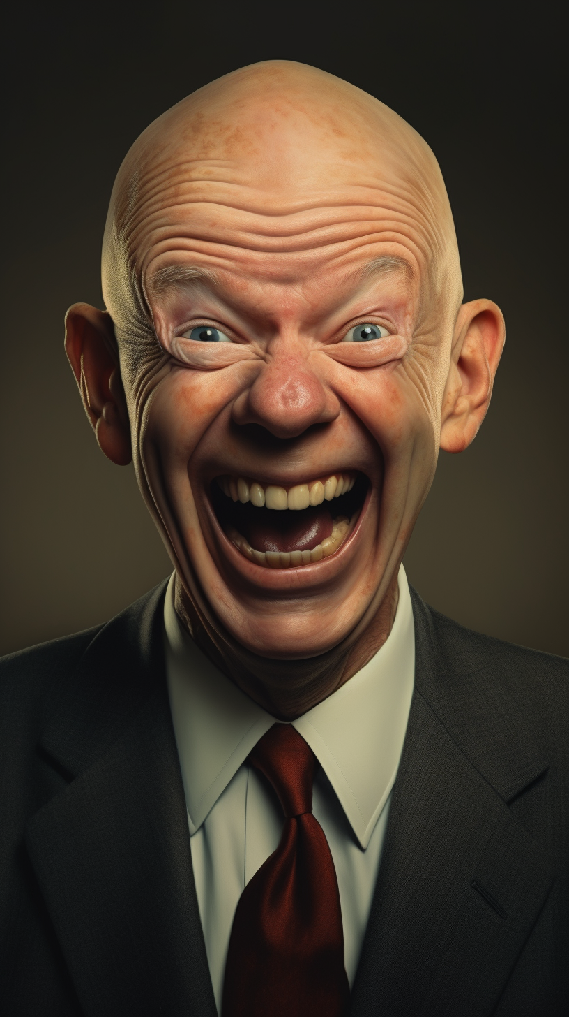 Dwight Eisenhower laughing illustration