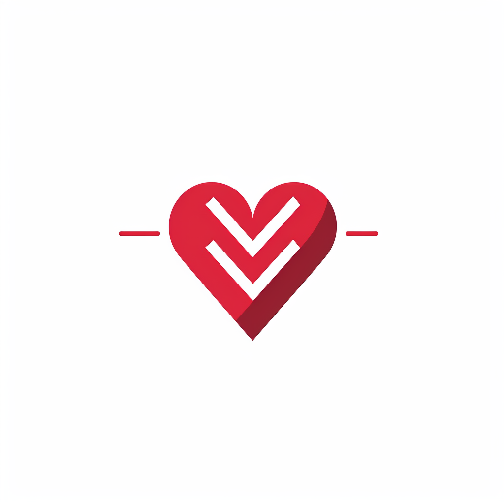 Detailed EKG Heart Outline Logo