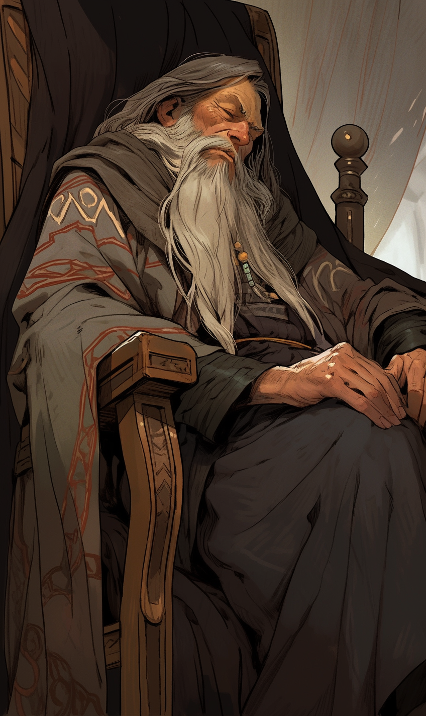 Elderly Elvish Priest with Long Beard