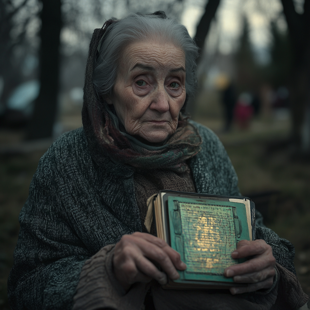 Elderly Woman Flickering Monitor Light