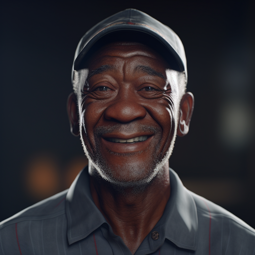 Elderly Black Man with a Beautiful Smile in Hyper-Realistic Lighting