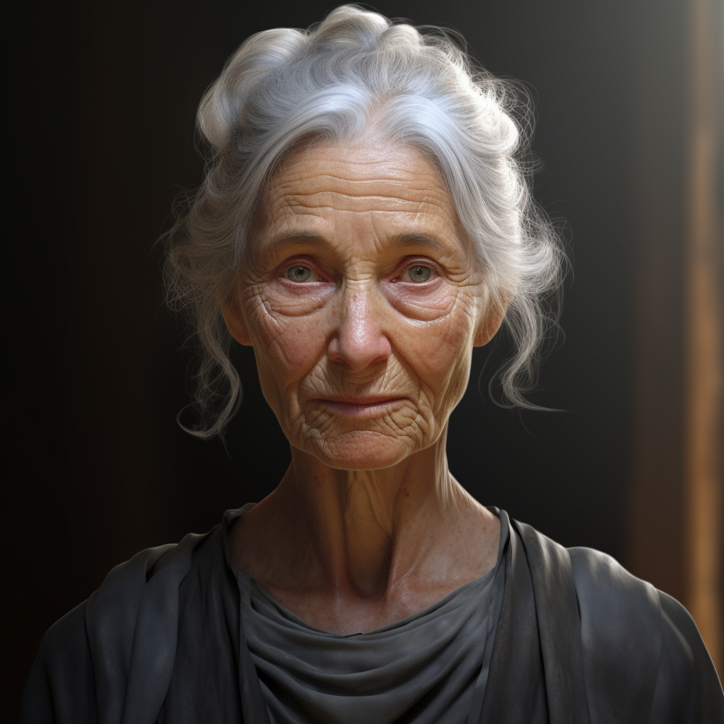 Portrait of an Elderly Woman with Blue Eyes