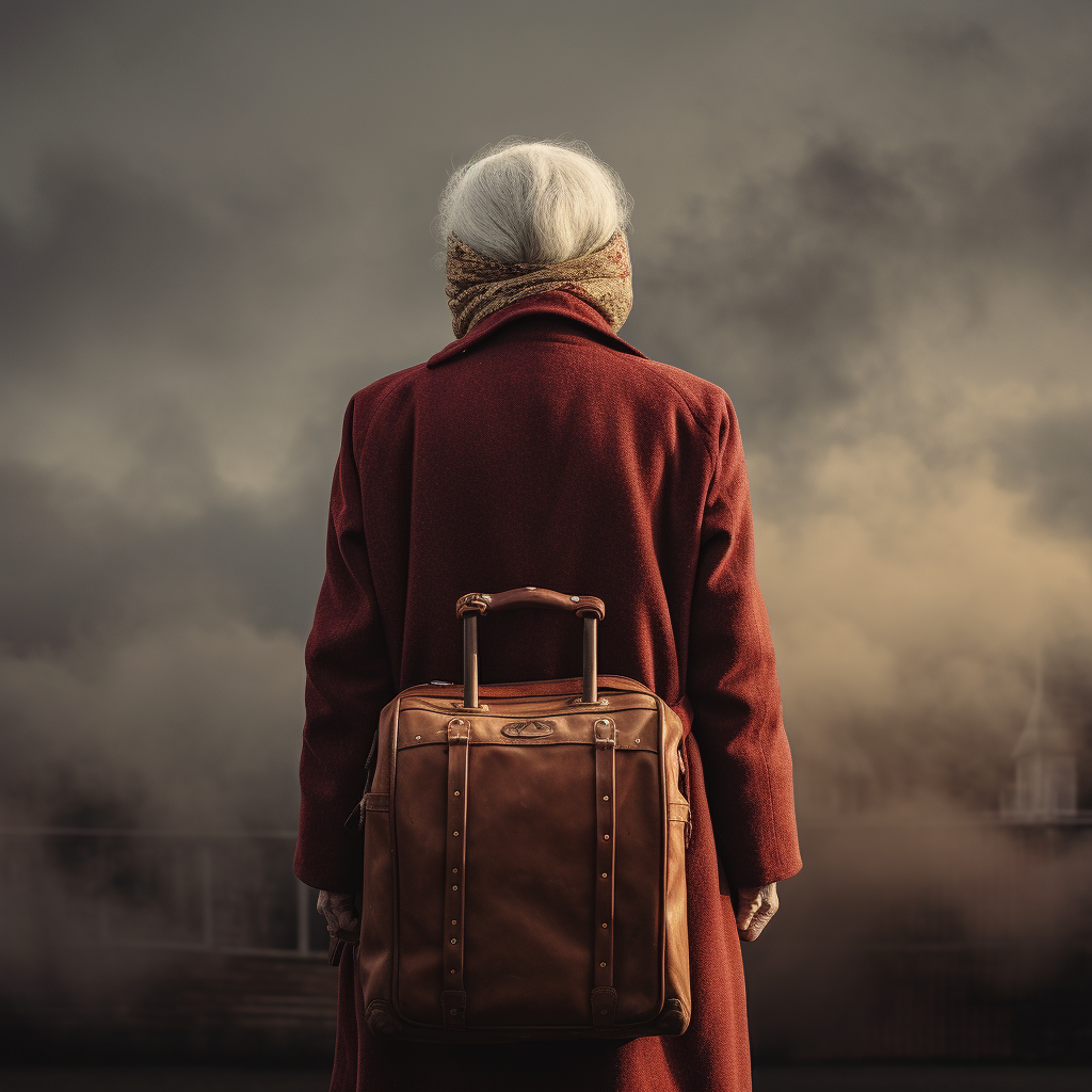 Image of an Elderly Woman Traveling