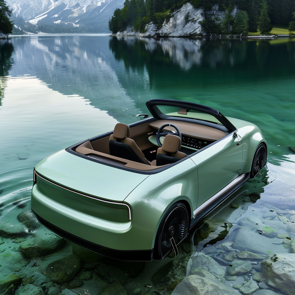 Small electric amphibious convertible coupe design