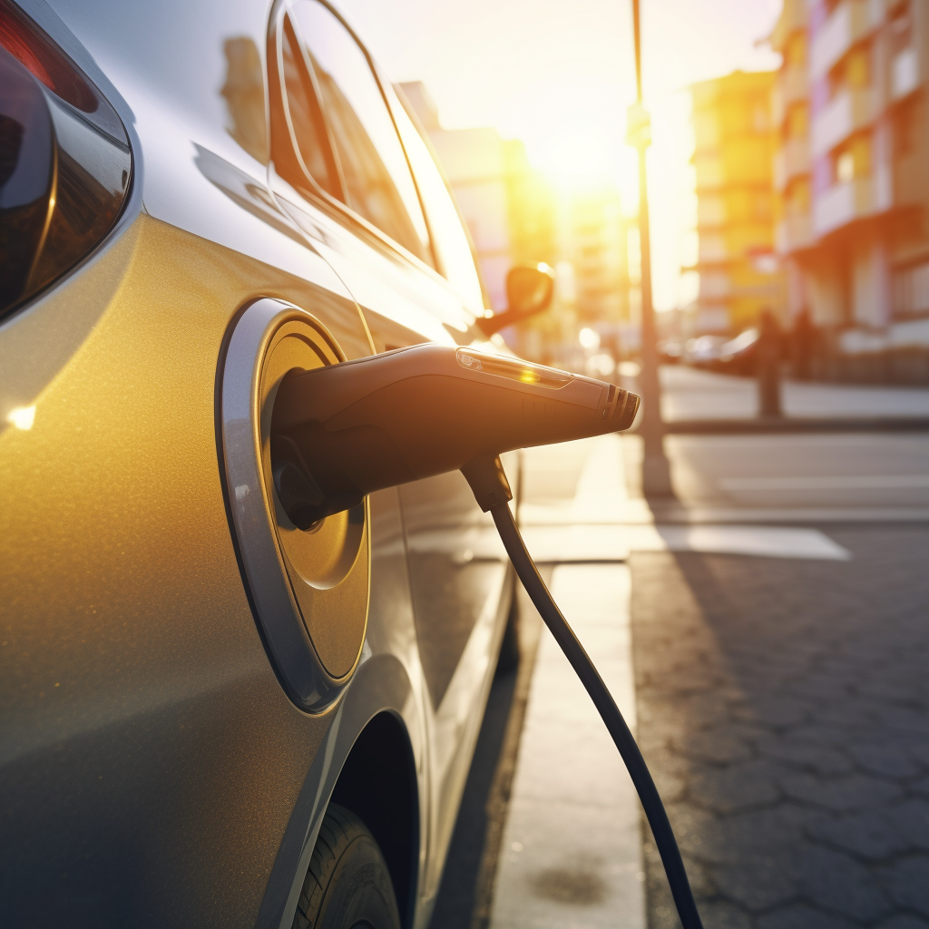 Electric Car Charger Photography under Sun