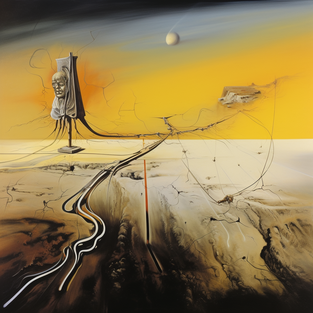 Electric Currents Neural Landscape Arrow of Time Entropy Painting Salvador Dali