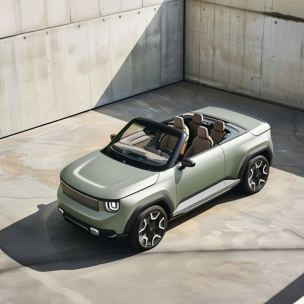 Small electric green coupe car