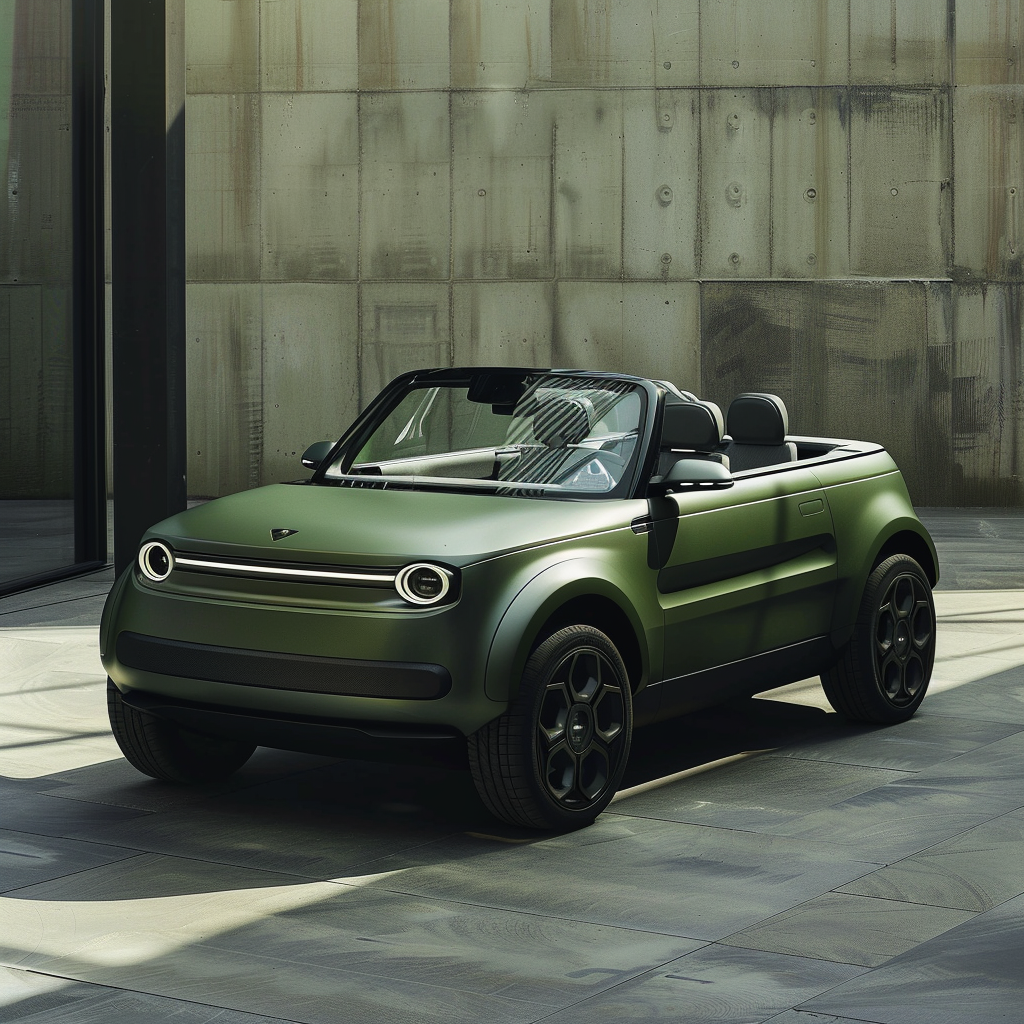 Small electric green coupe design