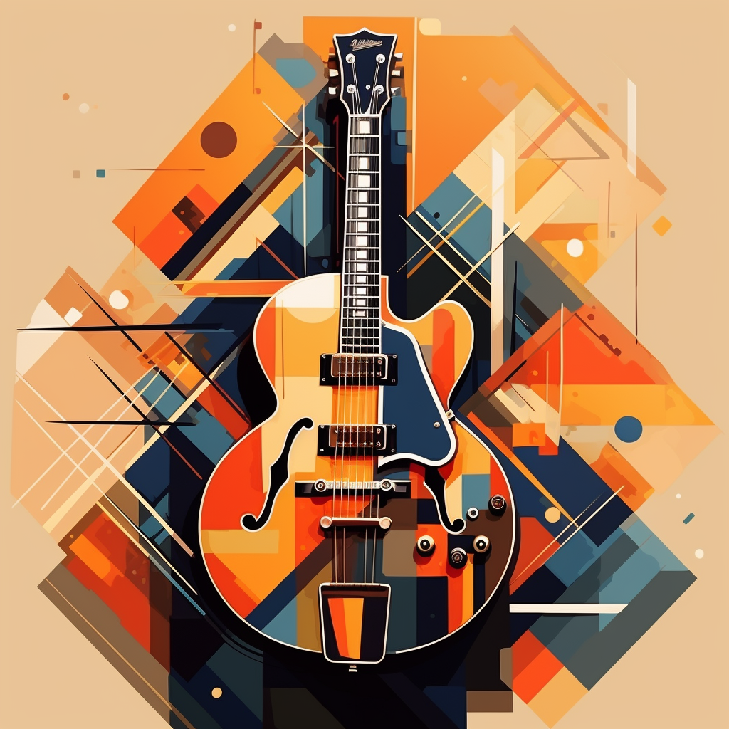 Orange-toned electric guitar illustration