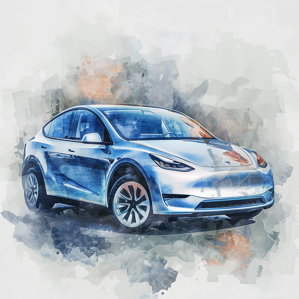 Electric Vehicle White Gray Background