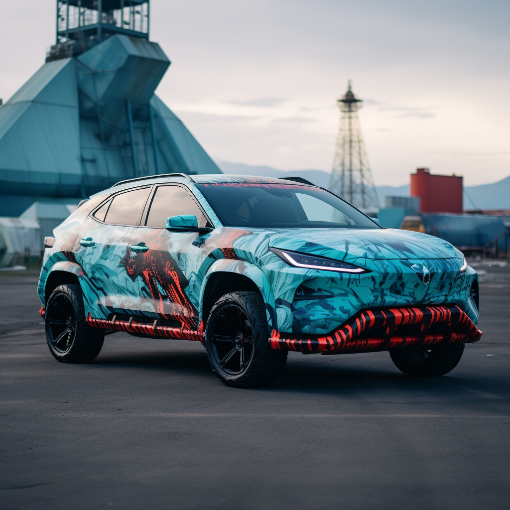 Electric SUV with Kaiju Theme