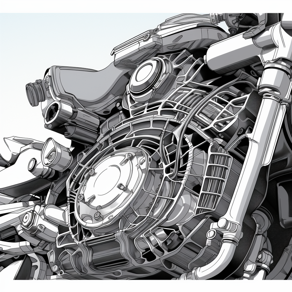 Sketch of an off-road electrical motorcycle