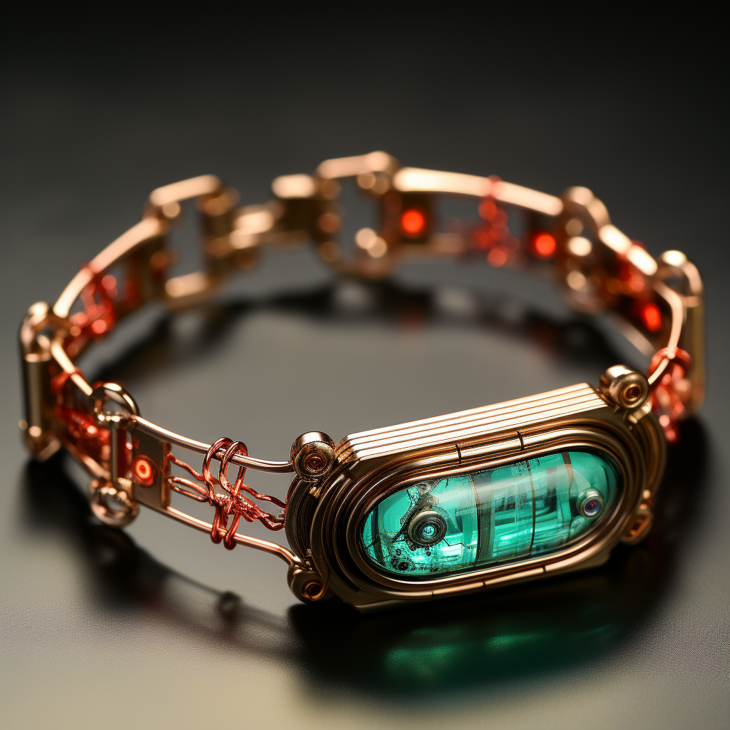 Bracelet with Electrical Wires and Transparent Button