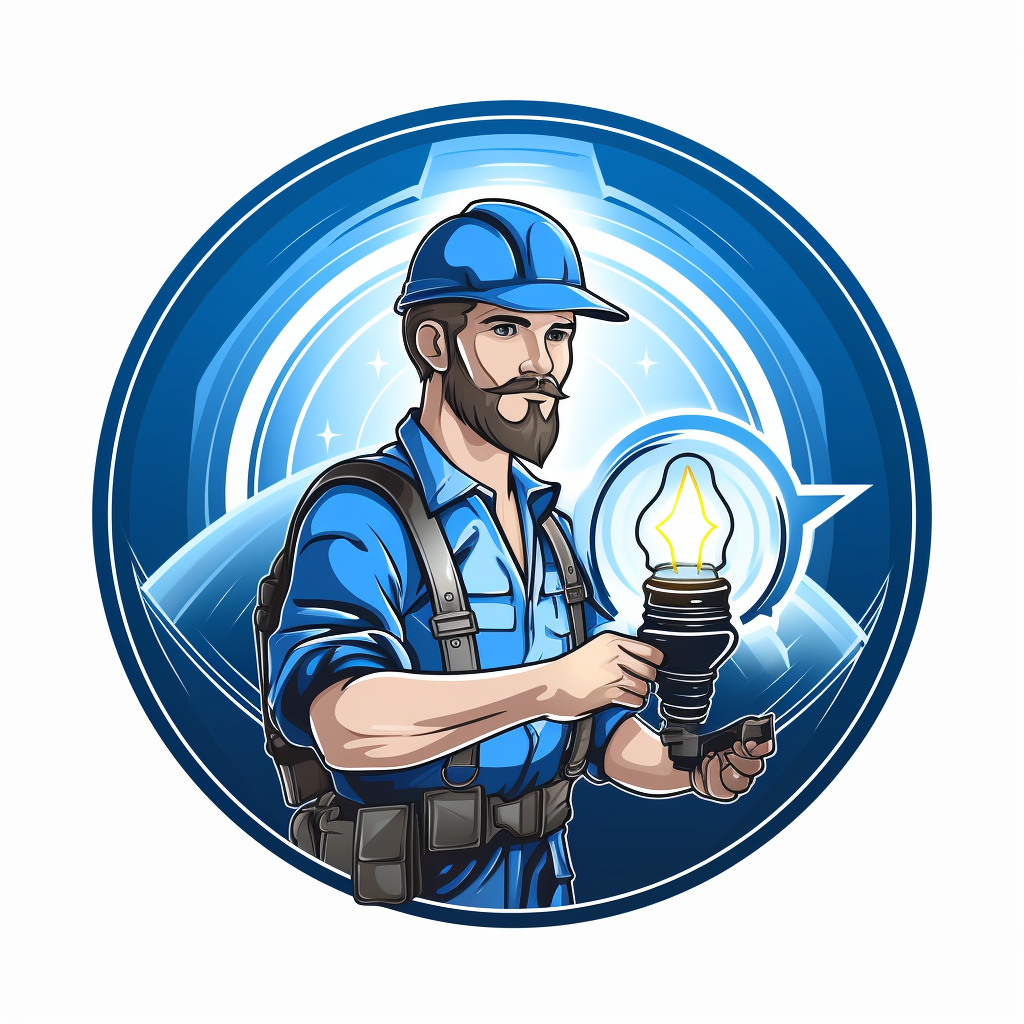 Electrician Tradesman Circular Orb Glowing Logo