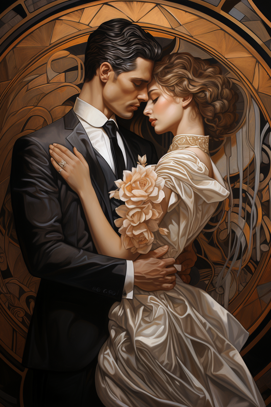 Elegant artwork by Amanda Sage and J.C. Leyendecker