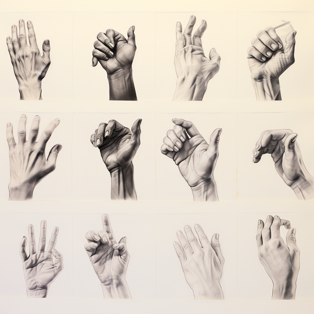 Elegant hand sketches on white paper