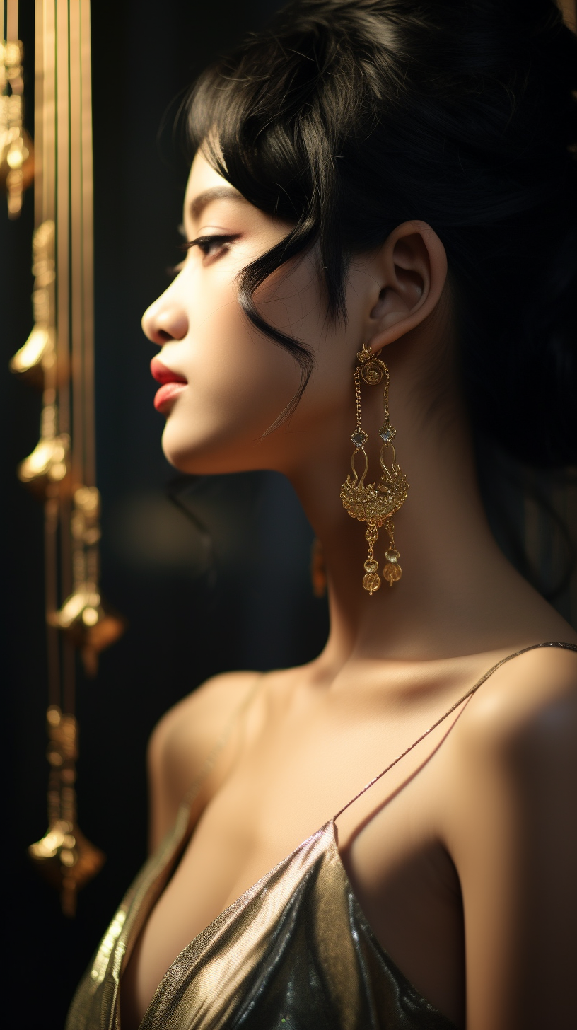 Asian woman with elegant jewelry