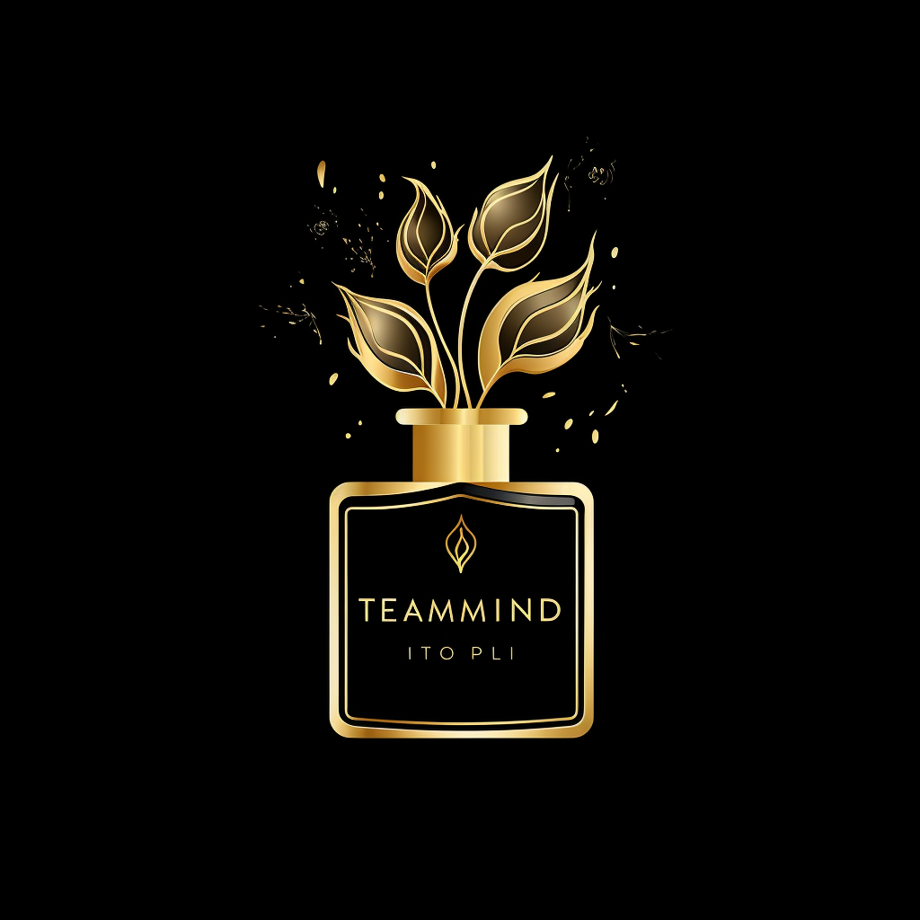 Perfume logo in black and gold