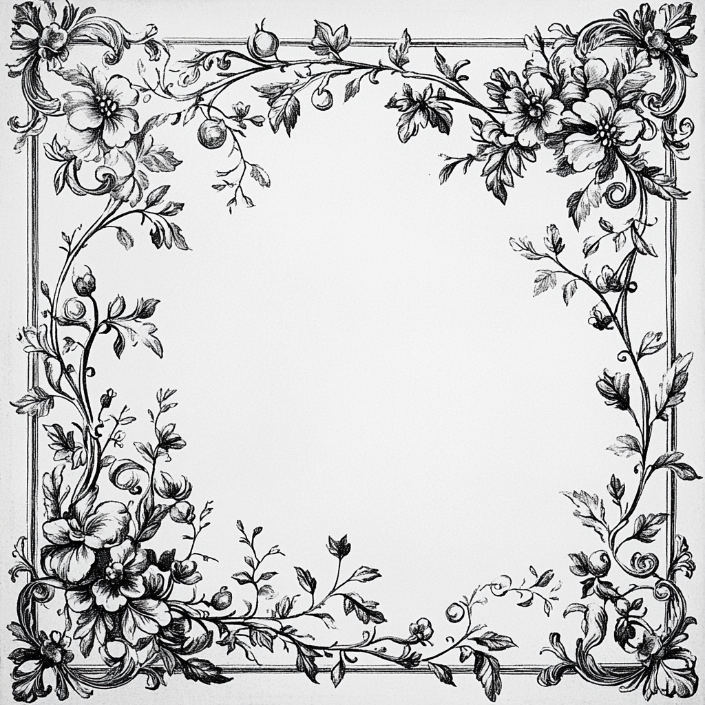 Elegant Black White Vine Pattern