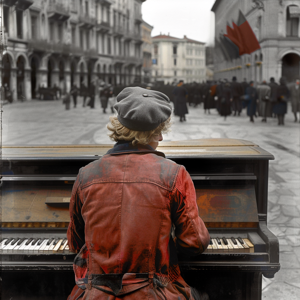 Man playing piano in 1913