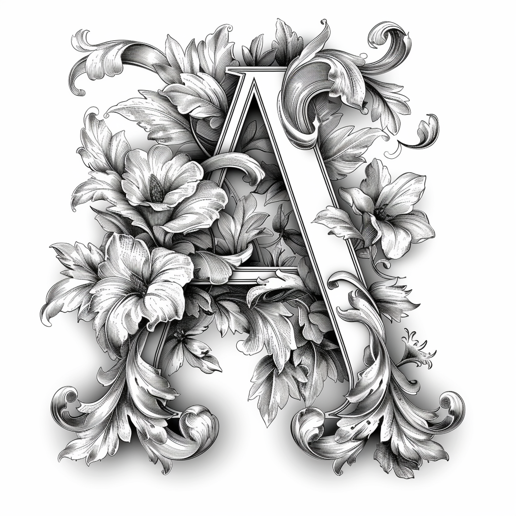 Elegant Baroque Capital Letter A Image