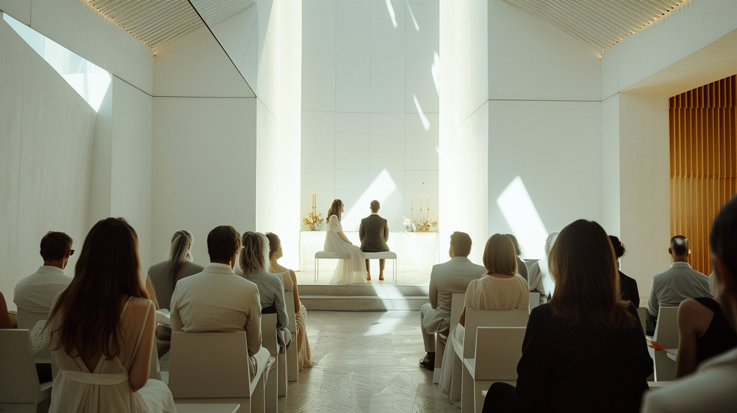 Couple Seated Altar Listening Ceremony