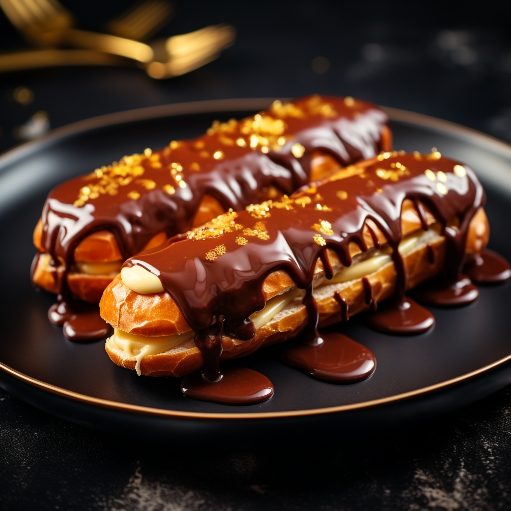 Éclair with Chocolate Drizzle