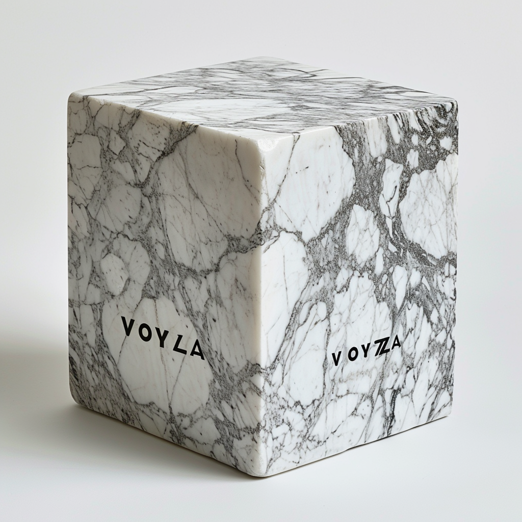 White Marble with Engraved 'VOYIZA'