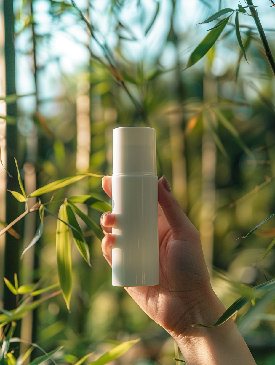 Female Hand Cream Bottle Close-up