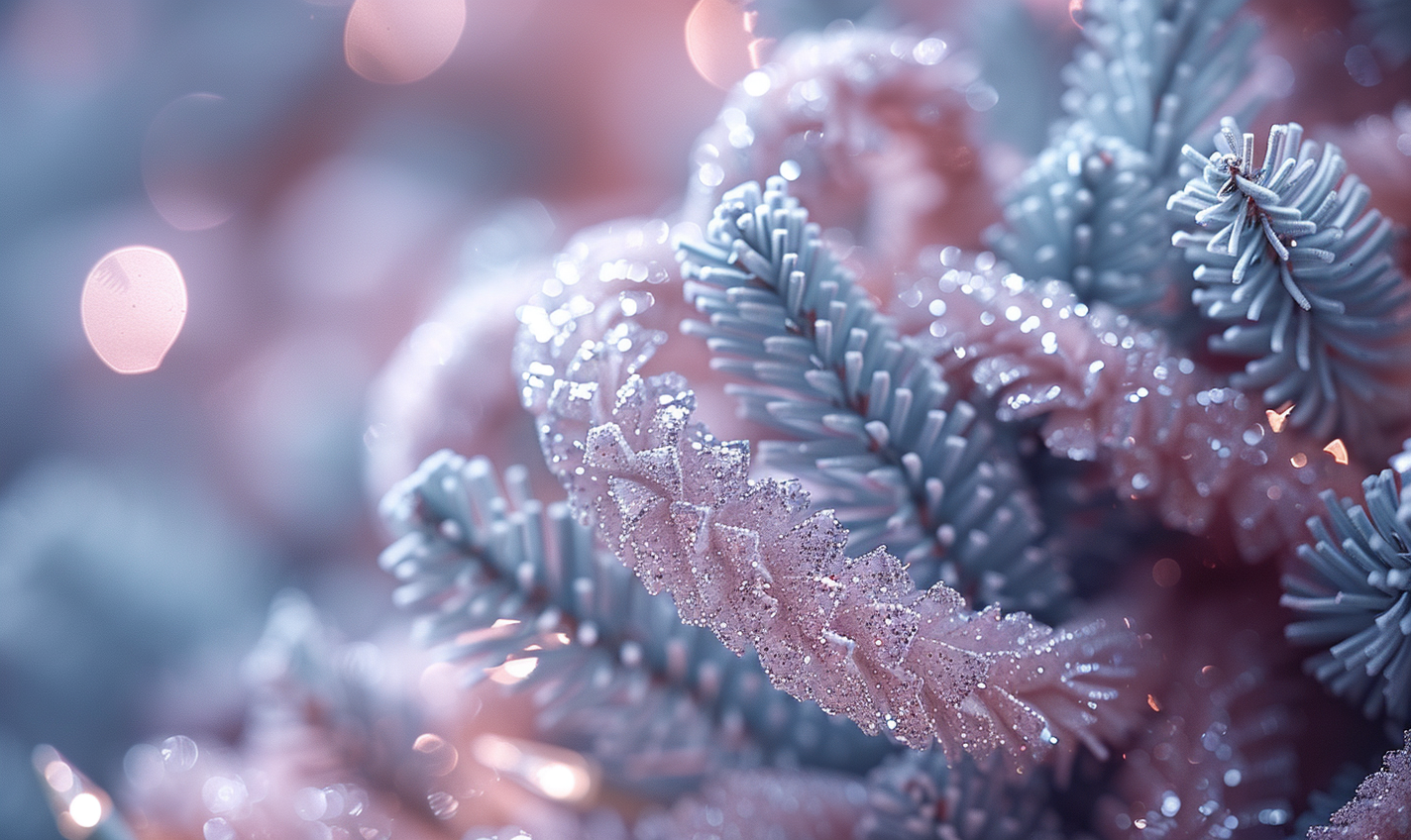 Close-up ribbon spiral Christmas tree