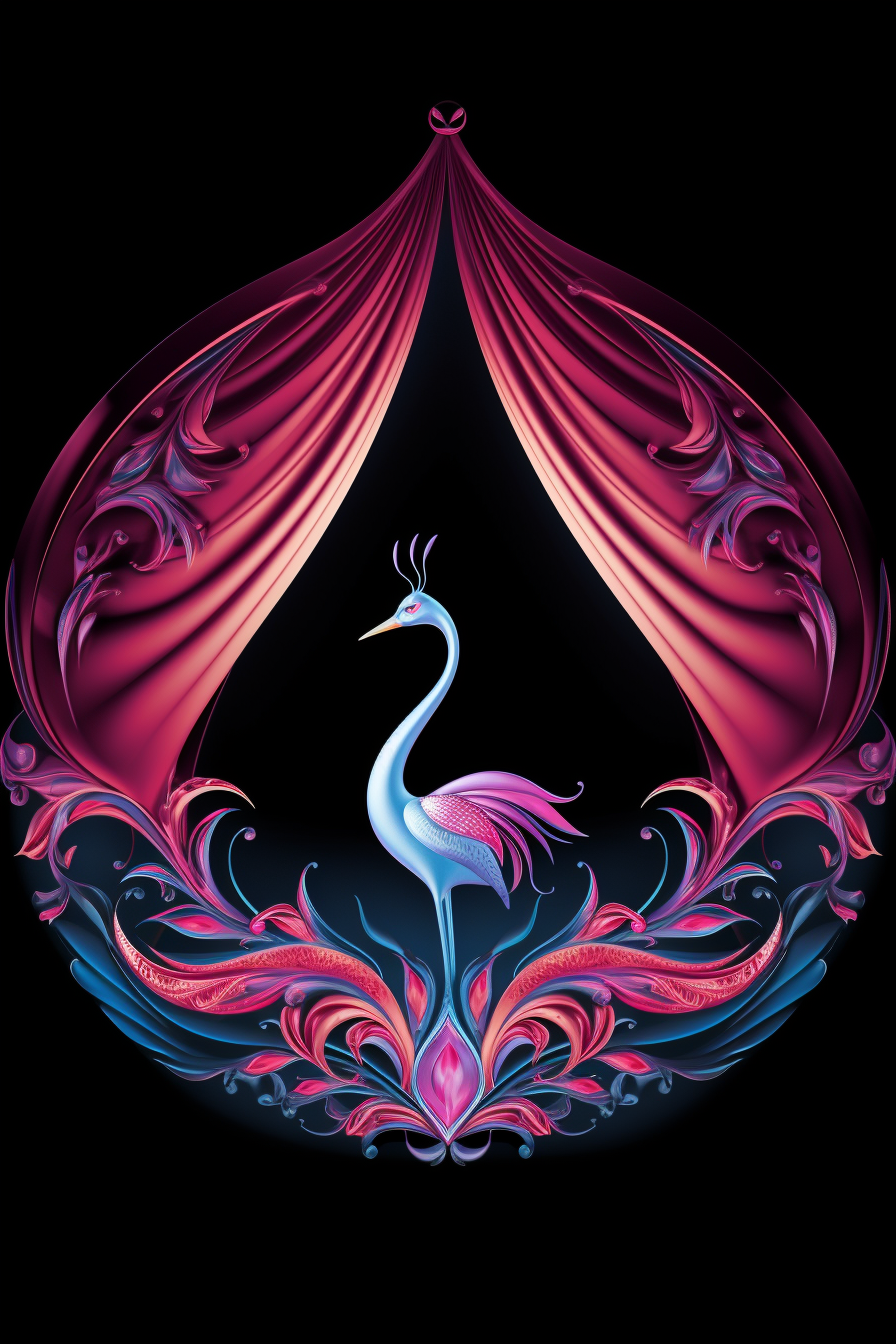 Mesmerizing elegant flamingo curtain logo