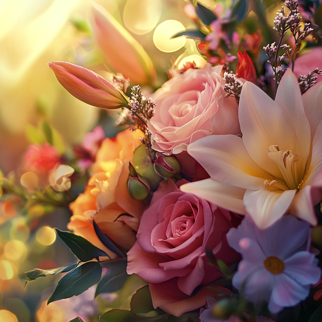 Vibrant floral bouquet for profile picture