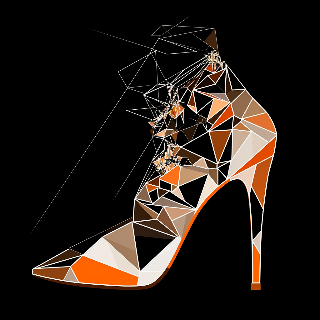 Geometric shoe art illustration