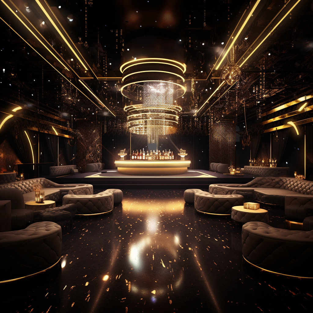 Stylish nightclub interior with elegant decor