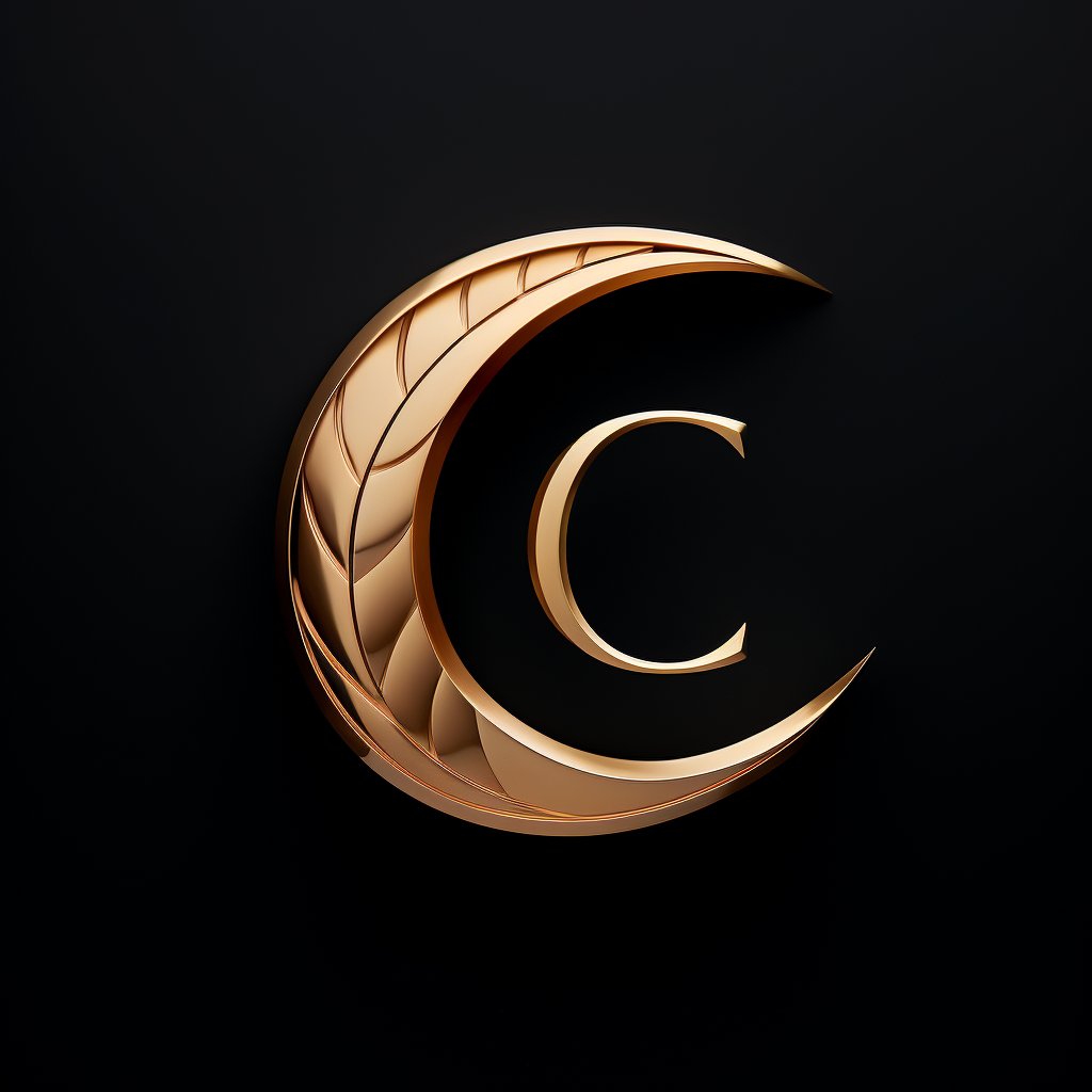 Elegant gold C logo design