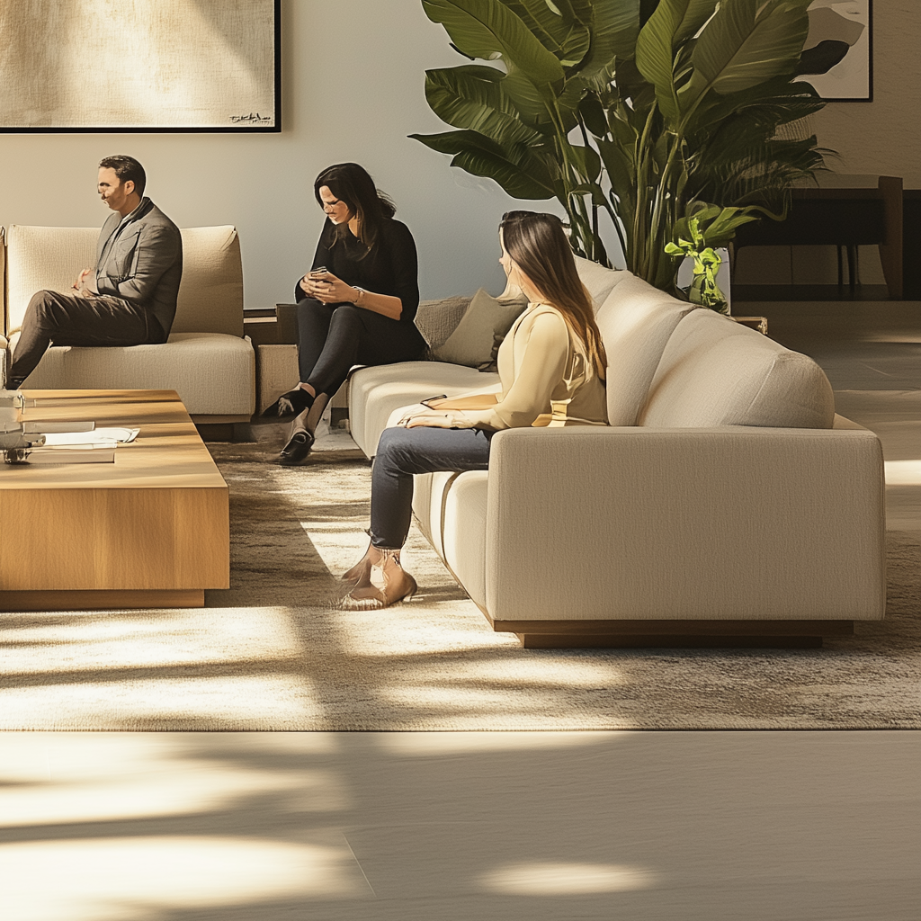 Elegant Japandi living room interior