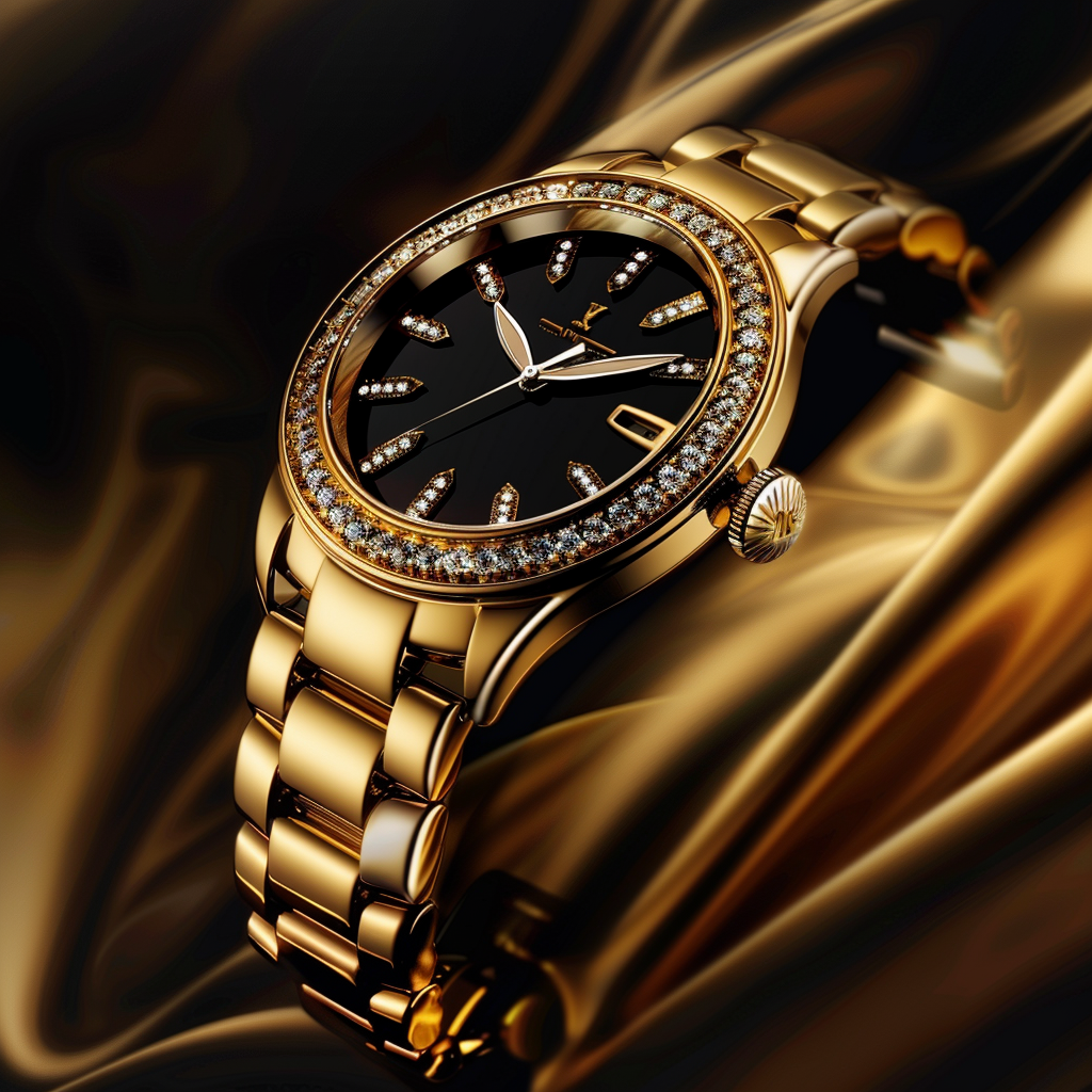 Luxury Diamond Gold Watch Female Design