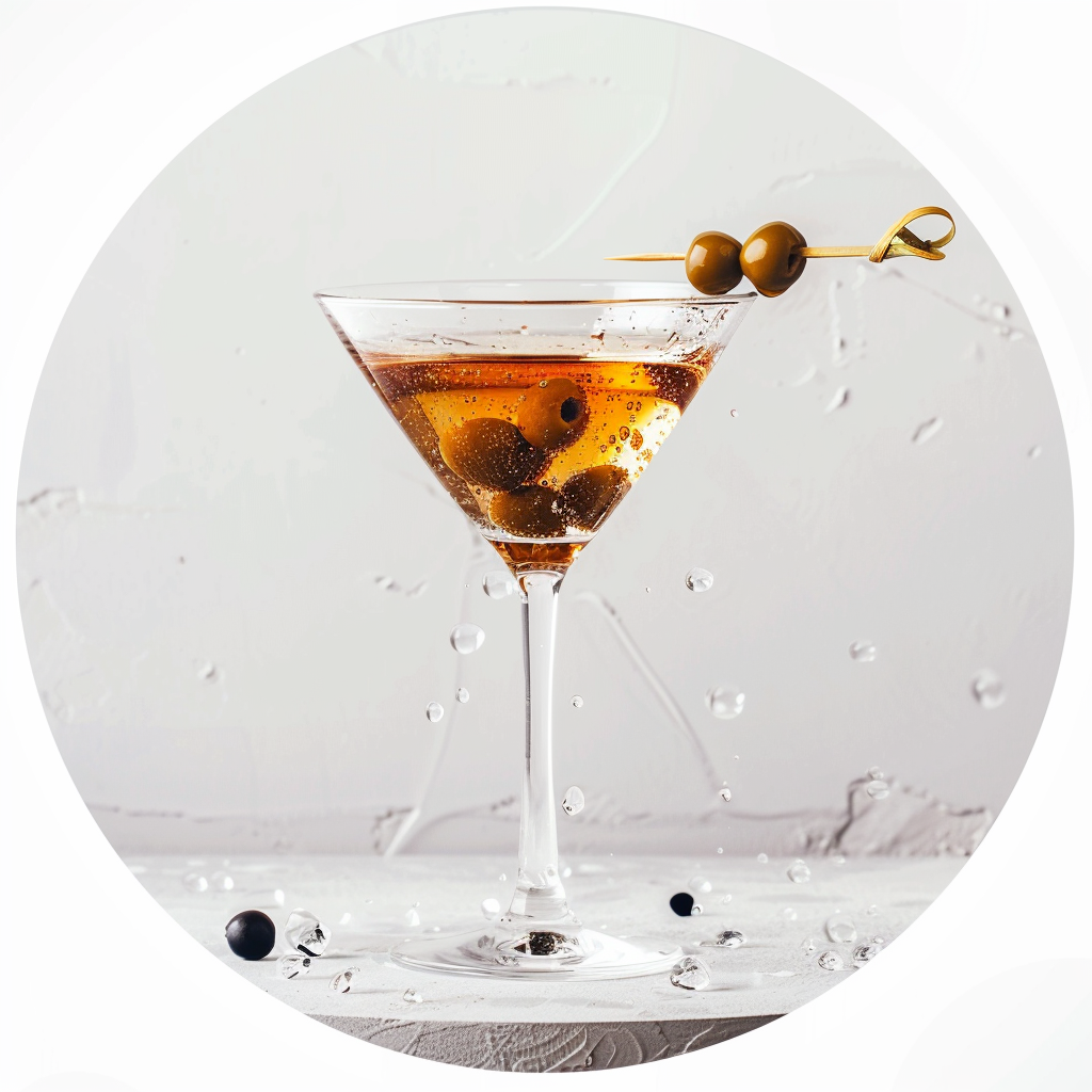 Elegant Martini with Olive Garnish