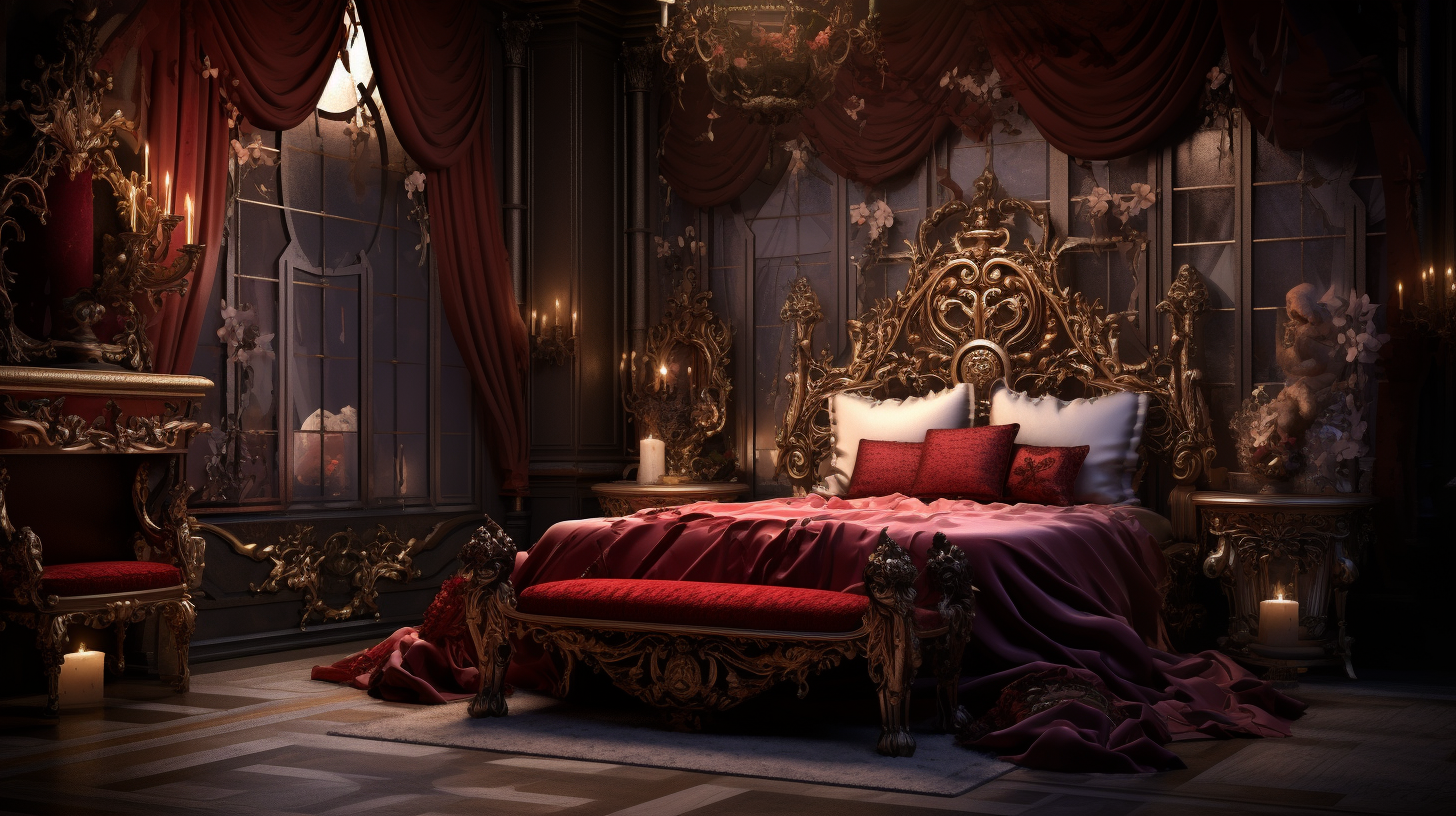 Beautifully designed medieval fantasy bedroom