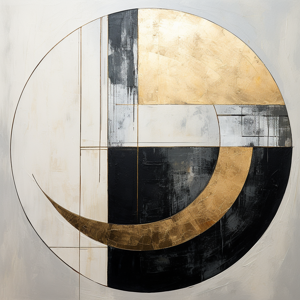 Minimalist geometric oil painting artwork